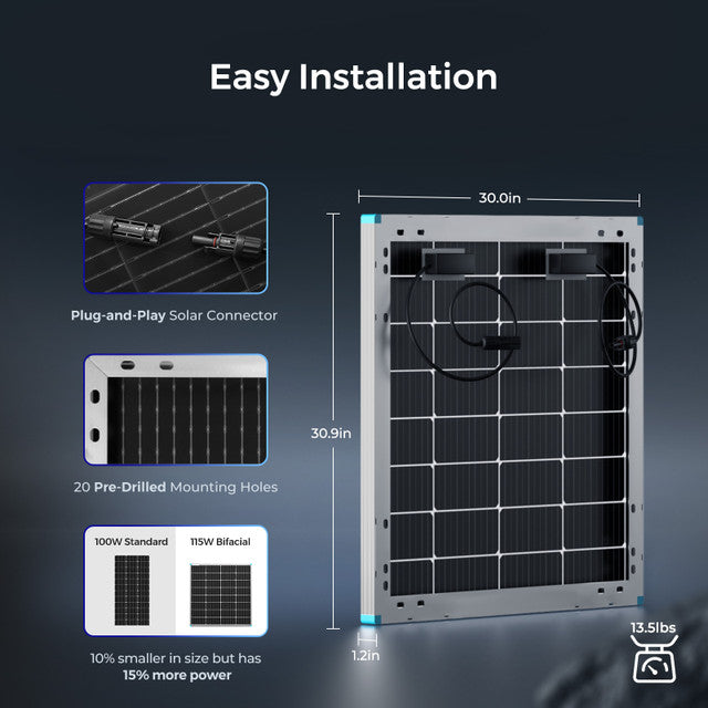 PRO 115W Double-Sided Transparent Backsheet Solar Panel