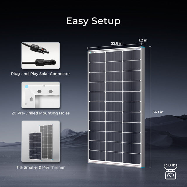 CORE 12V 100W Rigid Solar Panel(16Bb N-Type)